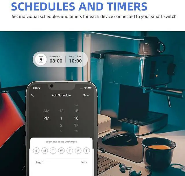 Alt view image 5 of 7 - Smart Light Switch, 2.4GHz Wi-Fi Switch Compatible with Alexa and Google Home, Schedule, Timer, APP Control, Single Pole, Need Neutral Wire, No Hub Required, White, 4PK