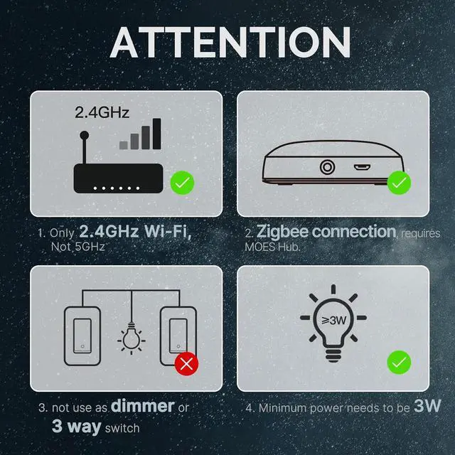 Alt view image 2 of 6 - Zigbee Smart Switch 2 Gang, No Neutral Wire Required, Inteligente Single Pole Light Switches, Compatible with Alexa Google Assistant, Remote Control, Require  Hub