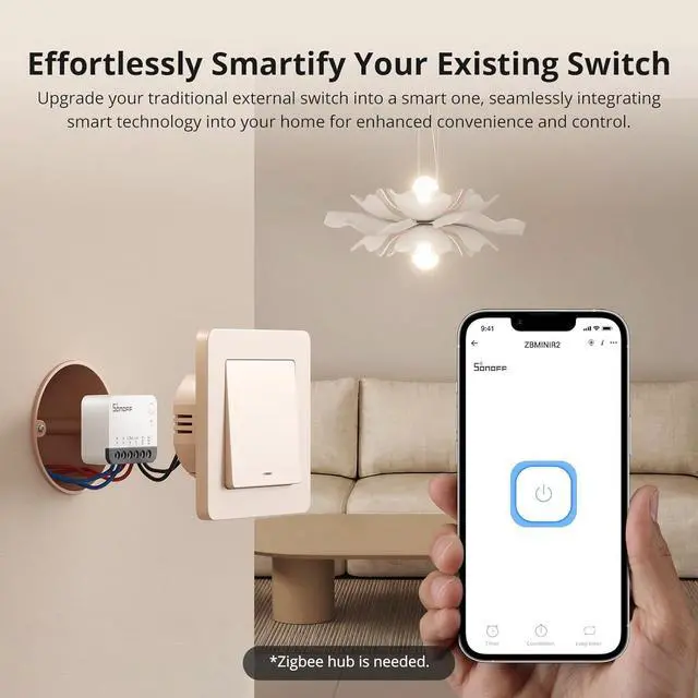 Alt view image 4 of 7 - ZigBee Smart Light Switch,  Zigbee Hub Required, Interruptor Inteligente Voice Control with Alexa & Google Home, Neutral Line Required Home Device, Switch ZBMINIR2 4-Pack