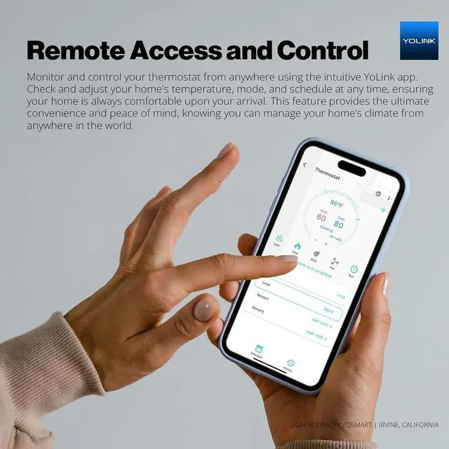 Alt view image 5 of 7 - Thermostat 2, Smart Home & Commercial with Dual-Stage Heating Cooling, Heat Pump Support, External Sensors, Remote App Control, Alexa Google, LoRa Longest Range, Hub Required