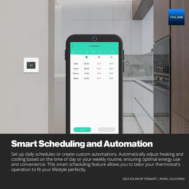Alt view image 6 of 7 - Thermostat 2, Smart Home & Commercial with Dual-Stage Heating Cooling, Heat Pump Support, External Sensors, Remote App Control, Alexa Google, LoRa Longest Range, Hub Required