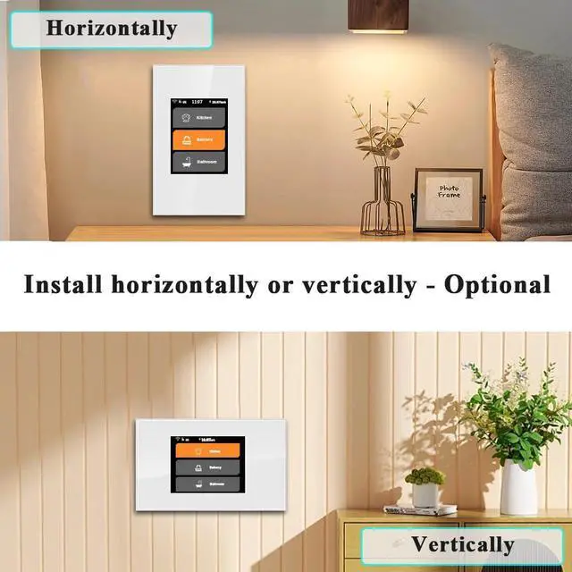 Alt view image 3 of 7 - 1/2/3 Gang Smart Light Switch 3 Way for Whole House, LCD Magic Panel by WiFi Mesh Never be Offline, 2.4G Wi-Fi Compatible with Alexa&Google Home, Neutral Wire Required,L8-HS-White