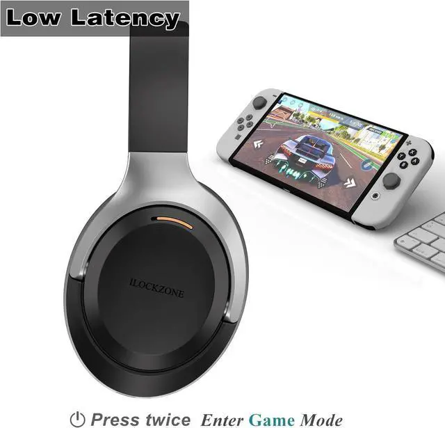 Alt view image 3 of 6 - LC30Pro Hybrid Active Noise Cancelling Headphones, 100H Playtime Bluetooth V5.4, HiFi Audio with 3 EQ Modes, Low Latency & Foldable Design for School/Work/Travel/TV