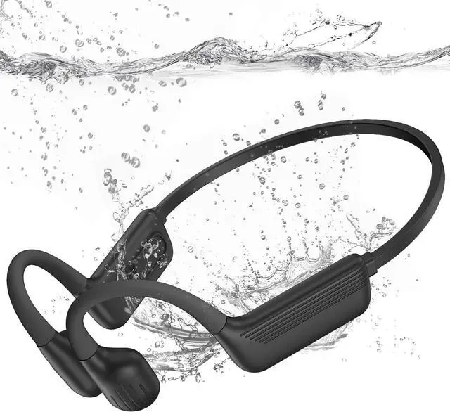 Main image of Swimming Headphones-Bone Conduction Headphones, IP68 Waterproof Open Earphones, LiteSurge Bluetooth 5.4 Underwater Sport Earbuds with 32 GB MP3 Memory for Swimming, Marathon-Black