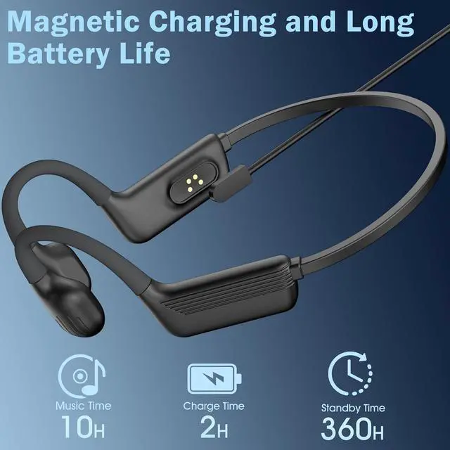 Alt view image 7 of 7 - Swimming Headphones-Bone Conduction Headphones, IP68 Waterproof Open Earphones, LiteSurge Bluetooth 5.4 Underwater Sport Earbuds with 32 GB MP3 Memory for Swimming, Marathon-Black