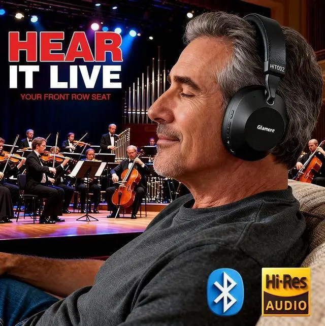 Alt view image 5 of 7 - Noise Cancelling Headphones Over Ear Bluetooth 5.3, Wireless/Wired Headset with Mic, 40H Playtime, Deep Bass, Foldable, Transparency Mode, Ideal for Airplane Travel, Work, Commute, Sleep