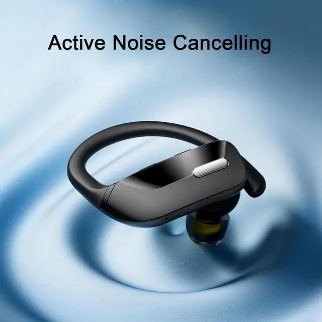 Alt view image 2 of 7 - Active Noise Cancelling Ear Buds Wireless Sport Earbuds Bluetooth Headphones with Mic 80H Playtime IPX5 Waterproof Deep Bass Earphones Over Headset for Running Gym Workout - Black