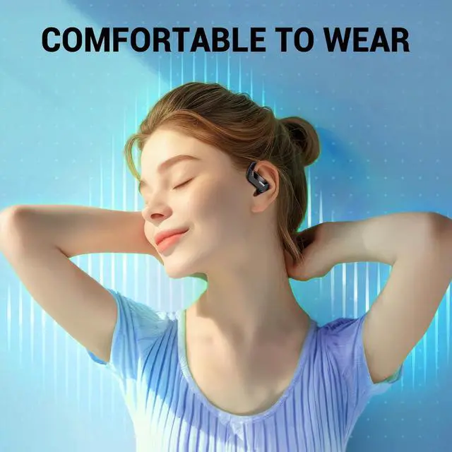 Alt view image 6 of 7 - Active Noise Cancelling Ear Buds Wireless Sport Earbuds Bluetooth Headphones with Mic 80H Playtime IPX5 Waterproof Deep Bass Earphones Over Headset for Running Gym Workout - Black
