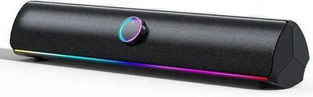 Main image of Computer Speakers,[Upgraded] 2600mAh RGB PC Soundbar,Bass Boost,HiFi Stereo Bluetooth Speakers with Touch Buttons for Laptops,Phone,Great Gamers,Families,Professionals