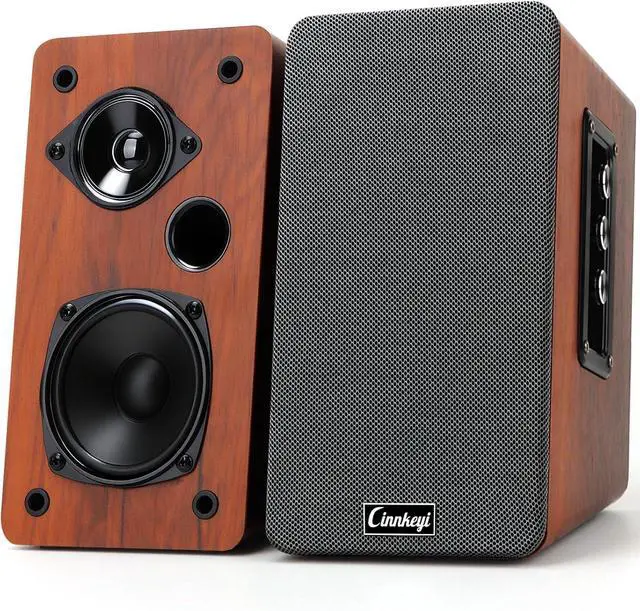 Main image of 50W Wooden Bookshelf Speakers, Passive 2.0 Computer Speakers,PC Speaker Bluetooth/RCA/AUX3.5mm/USB Inputs TV Speakers for TV/PC/Laptop/Turntable, Strong Bass TV/Turntable