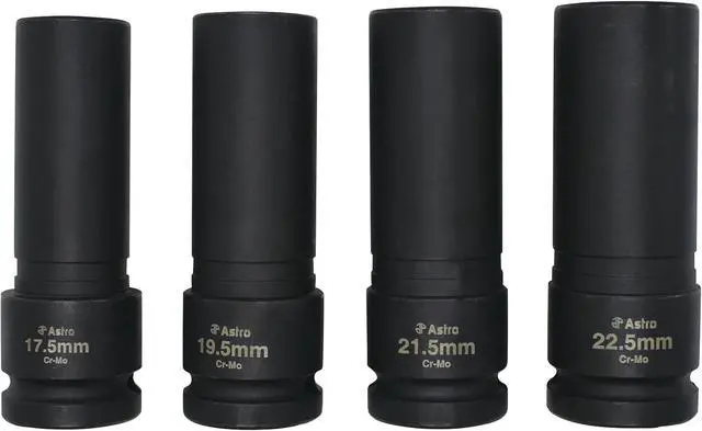 Alt view image 2 of 4 - s 11-Piece 3/8" Drive Socket Set 9.5-19.5mm and 4-Piece 1/2" Thin Wall Lug Nut 17.5-22.5mm