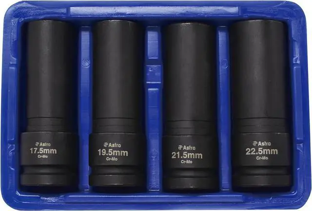 Alt view image 3 of 4 - s 11-Piece 3/8" Drive Socket Set 9.5-19.5mm and 4-Piece 1/2" Thin Wall Lug Nut 17.5-22.5mm