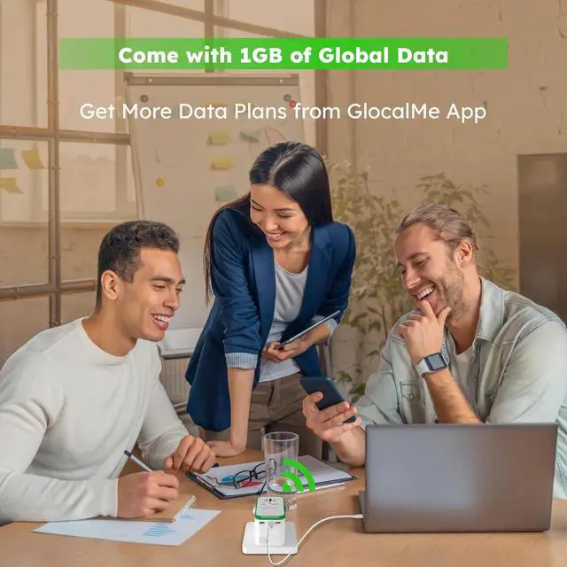 Alt view image 4 of 7 - RoamPlug Universal Travel Adapter with 4G WiFi Mobile Hotspot and US 1GB Data, All-in-One International Power Plug Adapter, 4 USB Ports Max 70W Output for EU UK AUS