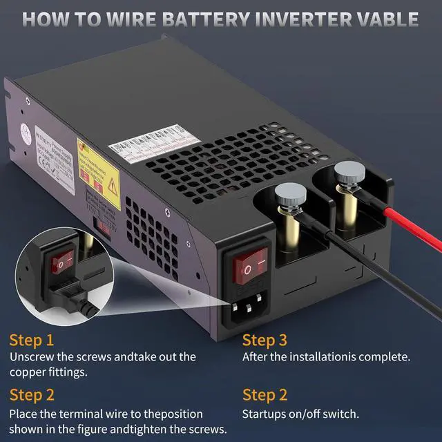 Alt view image 6 of 7 - 12V Power Supply, AC to DC Converter 110V Converter, New Version Supply Max 83.4A 1000W Transformer for RV, Radio/Car Stereos, LED Strip, Travel, 3D Printer