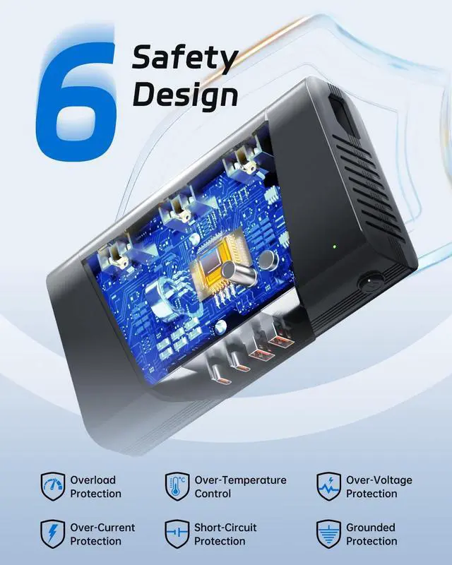 Alt view image 6 of 7 - 220V to 110V Converter - 800W Voltage US Europe for Hair Straightener, Curler, Phone, Power with 2 USB C & A Ports, European Travel Plug Adapter UK, US, AU, EU