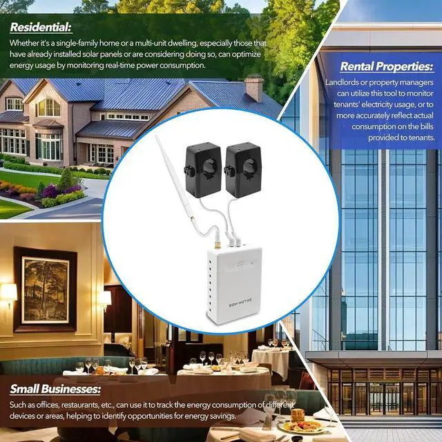 Alt view image 4 of 7 - Smart Home Energy Monitor, Measure Power Usage in Real-Time, History with App (2 200A Circuit Level Sensors) - Compatible with Home Assistant