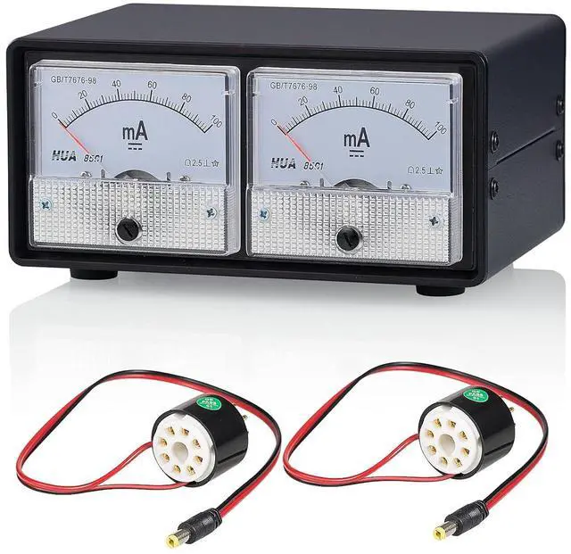 Main image of Nobsound 8-Pin Dual Bias Current Probes Tester Meter for EL34 KT88 6L6 6V6 6550 Vacuum Tube Amp Amplifier (2*Meter + 2*CT1-C, Cathode Current PRO Version)