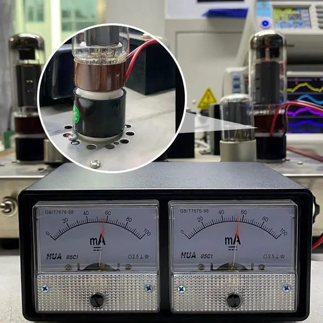 Alt view image 4 of 6 - Nobsound 8-Pin Dual Bias Current Probes Tester Meter for EL34 KT88 6L6 6V6 6550 Vacuum Tube Amp Amplifier (2*Meter + 2*CT1-C, Cathode Current PRO Version)