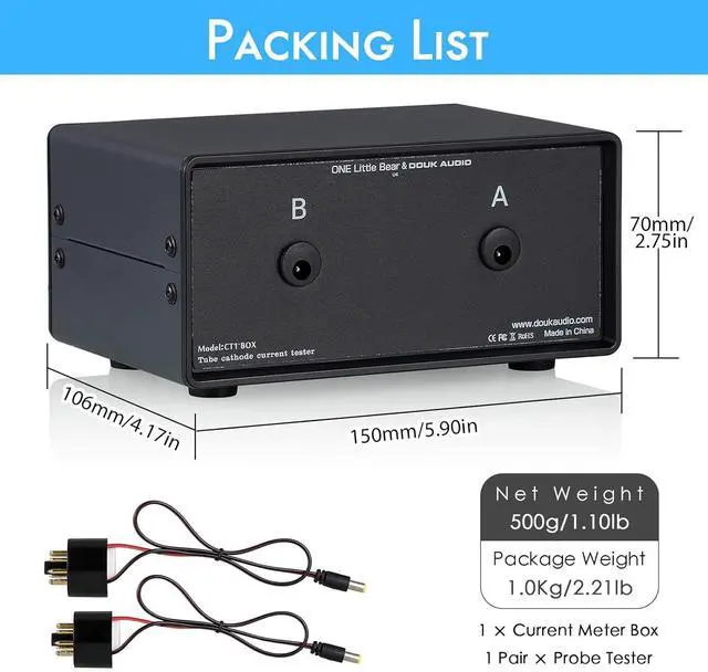 Alt view image 6 of 6 - Nobsound 8-Pin Dual Bias Current Probes Tester Meter for EL34 KT88 6L6 6V6 6550 Vacuum Tube Amp Amplifier (2*Meter + 2*CT1-C, Cathode Current PRO Version)
