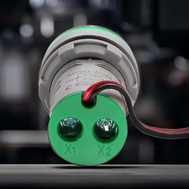 Alt view image 7 of 7 - Digital Led Display Indicator Ammeter, 0-100A Max AC380 Current Meter and 220V - Gauge Meter, Tester Amp Monitor - AD101-22AM Model, Circle Panel, Green (10 Pack)