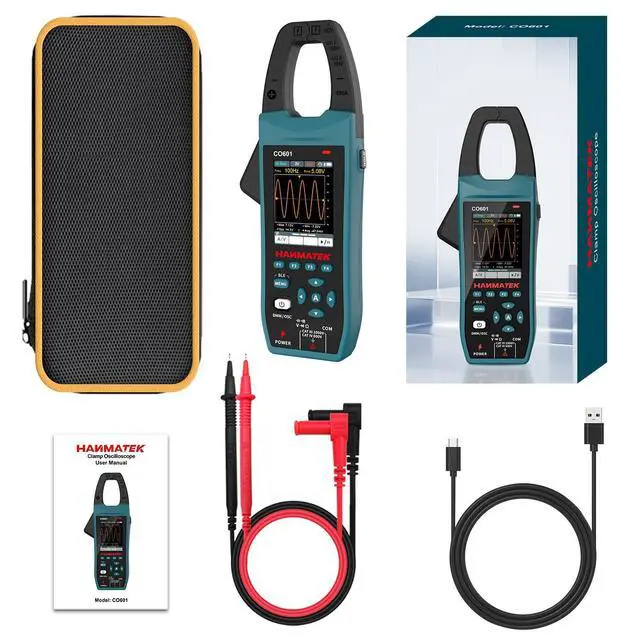 Alt view image 7 of 7 - 3-in-1 AC/DC Clamp Meter & Oscilloscope,5MS/s High Sampling Rate,1MHz Bandwidth,600A &1000V AC/DC Current & Voltage Detection,Resistance,Capacitance,Continuity Test,NCV,Data Logging-CO601