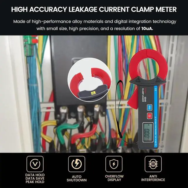 Alt view image 3 of 6 - 6540 High Accuracy Leakage Low Current Clamp Meter, 10uA Resolution, 0.00mA-300A, 1.6inch/40mm, Manufacturer Direct Sales, High Precision Amp Clamp Meter, High Accuracy