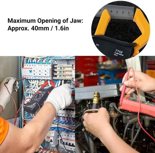 Alt view image 5 of 7 - Clamp Meter Multimeter Tester Handheld AC DC Analog Amp Meter for Current and Voltage Side Measurement