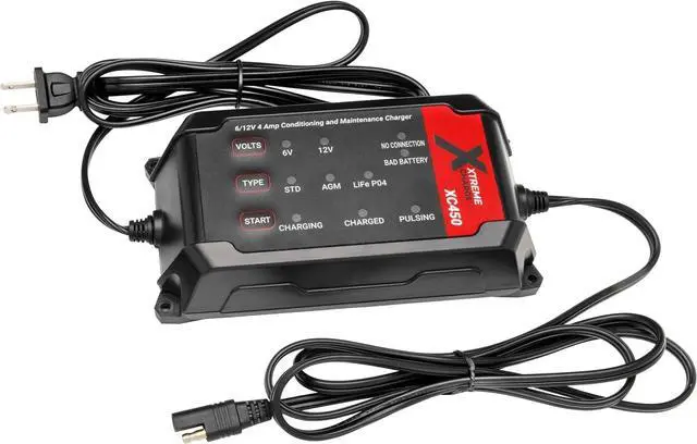 Alt view image 5 of 7 - XC450 Xtreme Charge 4 AMP Smart Battery Charger Maintainer, Trickle Charger | Test, Charge, Condition & Maintain All 6V/12V Batteries: Lead Acid, LiFeP04, Lithium, VRLA, AGM, Gel & Flooded