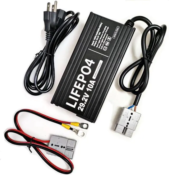 Main image of 24V 10A Lithium Battery Charger 29.2V LiFePO4 Battery Smart Charger with Anderson Connector LED Indicator Special for Lithium 24V LiFePO4 Deep Cycle Rechargeable 30AH-150AH Batteries Charger