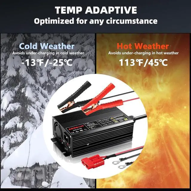 Alt view image 5 of 6 - 14.6V 50A LifePO4 Battery Charger Trickle Charger Smart Charger and Maintainer for 12V LiFePO4 Lithium-Iron Deep Cycle Rechargeable Batteries and Battery Desulfator