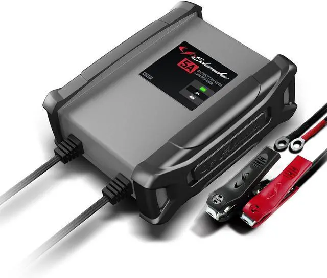 Main image of 6V / 12V Battery Charger & Maintainer - Multi-Stage Smart Charging with Quick-Connect Clamps - Fully Automatic 5A Car Battery Charger for Motorcycles, Lawn Mowers & More - SC1609