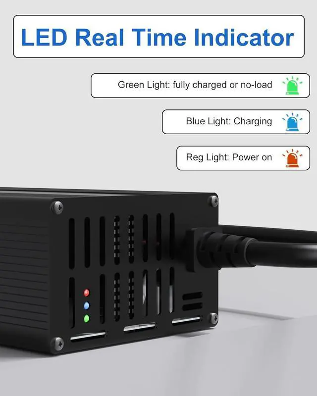 Alt view image 6 of 7 - 14.6V 20A LiFePO4 Battery Charger for 12V LiFePO4 Battery with Anderson Connector, 14.6V Lithium Battery Charger for Lithium LiFePO4 Deep Cycle Rechargeable Batteries of Automatic, Boat, RV