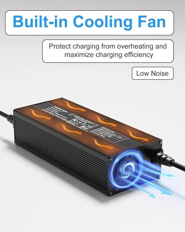 Alt view image 7 of 7 - 14.6V 20A LiFePO4 Battery Charger for 12V LiFePO4 Battery with Anderson Connector, 14.6V Lithium Battery Charger for Lithium LiFePO4 Deep Cycle Rechargeable Batteries of Automatic, Boat, RV