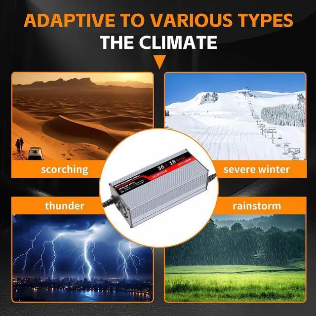 Alt view image 6 of 7 - 43.8V 18A LifePo4 Lithium Battery Charger Smart Golf Cart, RV & 36V Motor Battery Charger with Anderson Plug, M8 Ring Terminal & 50A Alligator Clip Adapter Cable