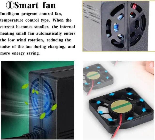 Alt view image 3 of 7 - 24V 10A Lithium Battery Charger 29.2V LiFePO4 Battery Smart Charger with Anderson Connector LED Indicator Special for Lithium 24V LiFePO4 Deep Cycle Rechargeable 30AH-150AH Batteries Charger