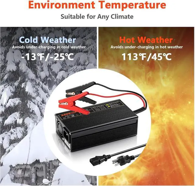 Alt view image 5 of 7 - 14.6V 10A Lithium Battery Charger 12V LiFePO4 Battery Charger AC-DC Smart Charger with LED Indicator Special for LiFePO4 Deep Cycle Rechargeable Batteries of Boat, RV