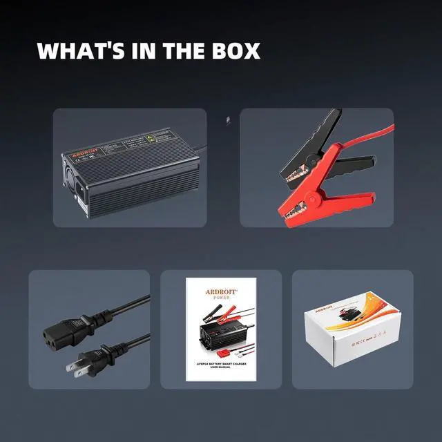 Alt view image 6 of 7 - 14.6V 10A Lithium Battery Charger 12V LiFePO4 Battery Charger AC-DC Smart Charger with LED Indicator Special for LiFePO4 Deep Cycle Rechargeable Batteries of Boat, RV