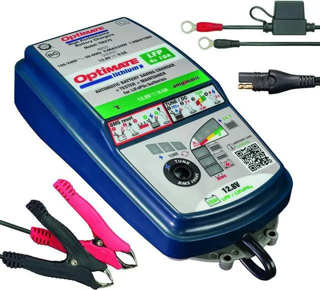Main image of Tecmate Optimate Lithium 4s 10A, TM-275v2, 10-Step 12.8V 10A Sealed Battery Saving Charger & maintainer