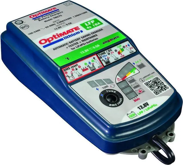 Alt view image 2 of 4 - Tecmate Optimate Lithium 4s 10A, TM-275v2, 10-Step 12.8V 10A Sealed Battery Saving Charger & maintainer