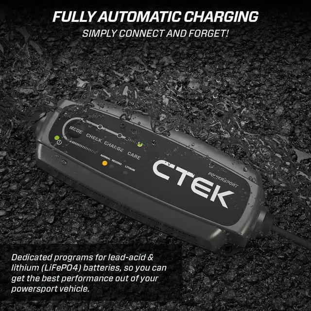 Alt view image 3 of 7 - CT5, 12V Automotive Battery Charger for Auto, Motorcycle, ATV, Snowmobile - Battery Trickle Charger and Battery Maintainer - Charges Lead-Acid and Lithium Ion (12V LiFePO4) Batteries