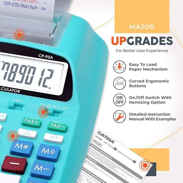 Alt view image 2 of 7 - New & Upgraded 2025 Printing Calculator Adding Machine 10 Key, Desktop Home Office Calculator with Paper Roll Print Out, Accounting Business Finance