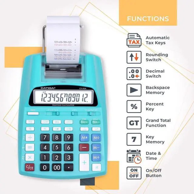 Alt view image 4 of 7 - New & Upgraded 2025 Printing Calculator Adding Machine 10 Key, Desktop Home Office Calculator with Paper Roll Print Out, Accounting Business Finance
