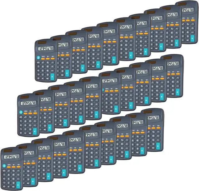 Main image of Calculator Small, 4 Function Calculators with Solar Power 8 Digit Small Pocket Size Desktop Handheld for Classroom Desktop Home (Black,Set of 30)