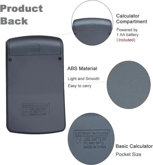 Alt view image 3 of 7 - Calculator Small, 4 Function Calculators with Solar Power 8 Digit Small Pocket Size Desktop Handheld for Classroom Desktop Home (Black,Set of 30)