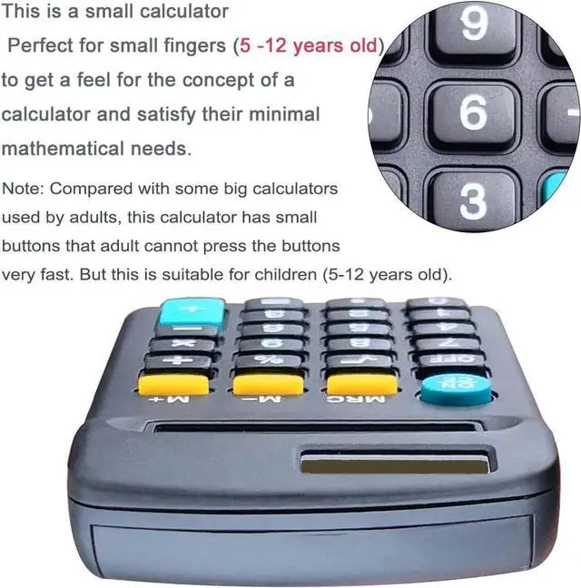 Alt view image 6 of 7 - Calculator Small, 4 Function Calculators with Solar Power 8 Digit Small Pocket Size Desktop Handheld for Classroom Desktop Home (Black,Set of 30)