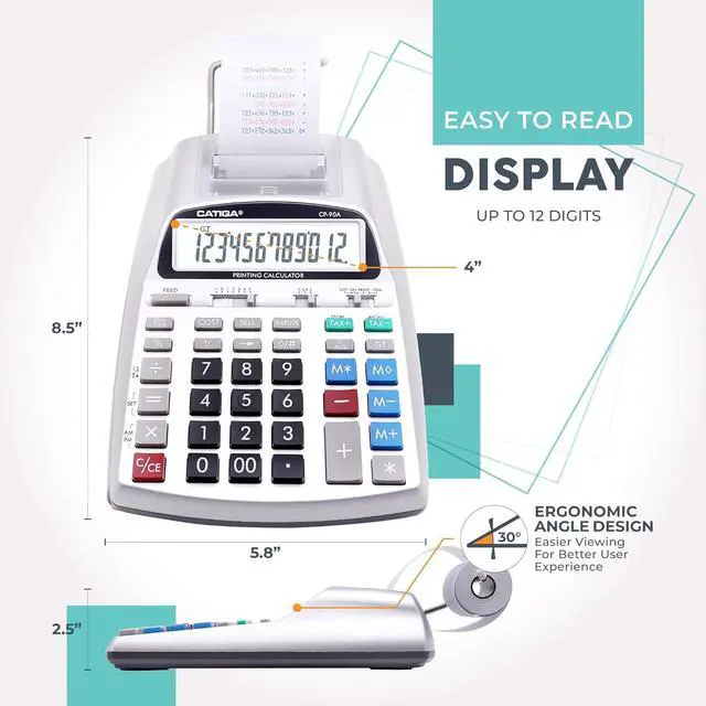 Alt view image 6 of 7 - New & Upgraded 2025 Printing Calculator Adding Machine 10 Key, Desktop Home Office Calculator with Paper Roll Print Out, Accounting Business Finance