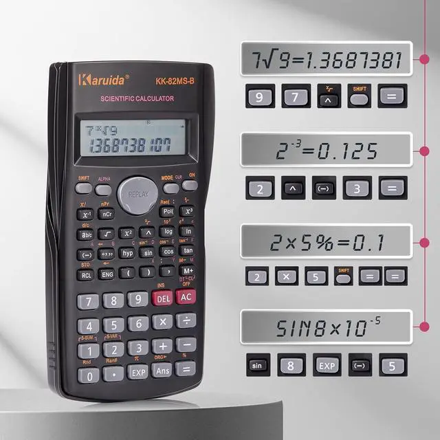 Alt view image 3 of 6 - 15 Pieces 2 Line Engineering Scientific Calculator Bulk Function Math Calculator Large Display for Student Teacher Classroom High School College School, AAA Batteries Included