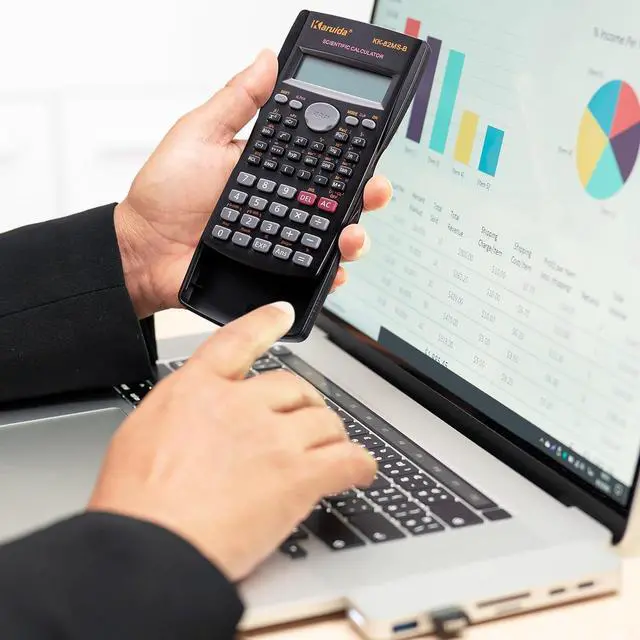 Alt view image 6 of 6 - 15 Pieces 2 Line Engineering Scientific Calculator Bulk Function Math Calculator Large Display for Student Teacher Classroom High School College School, AAA Batteries Included