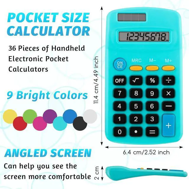 Alt view image 2 of 7 - 36 Pieces Operation Pocket Size Student Function Calculator Mini Colorful Basic Solar Battery Calculator Bulk for Student School Home Office Desktop Accounting Tools