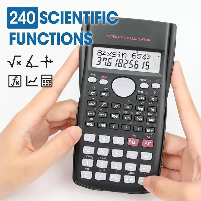 Alt view image 3 of 6 - 24 Pack Scientific Calculators Bulk, 2-Line Large Screen Display 240 Functions Scientific Calculators for Students, Math Algebra Fraction Calculator for High School College School